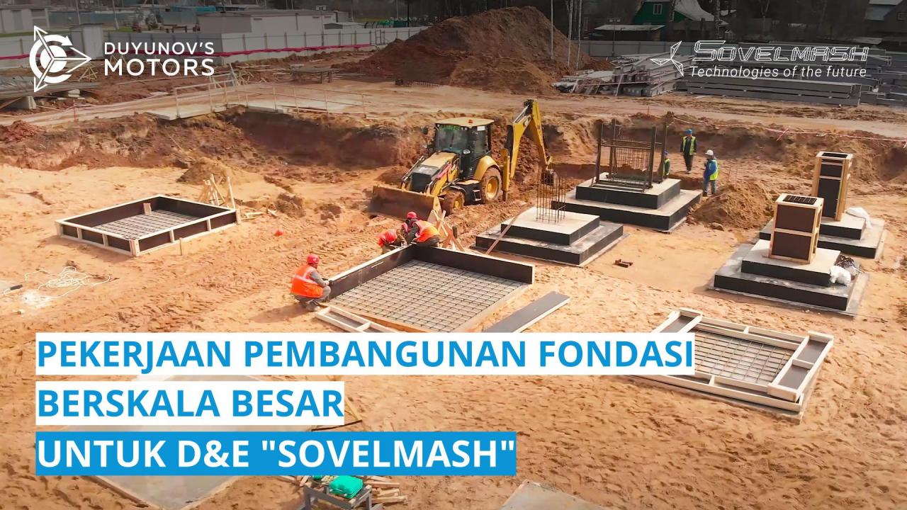 Pekerjaan berskala besar sedang berlangsung di lokasi "Alabushevo" untuk mendirikan fondasi gedung D&E