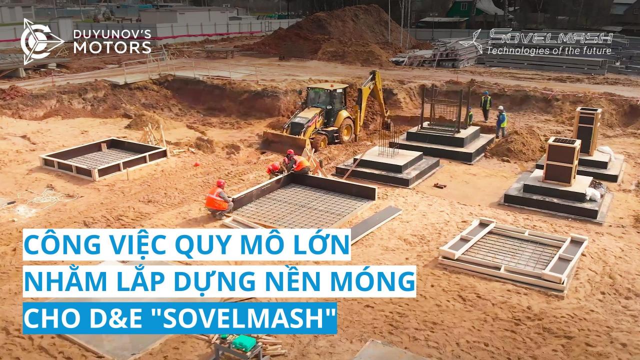 Công việc quy mô lớn đang được tiến hành tại địa điểm "Alabushevo" để lắp dựng nền móng cho tòa nhà D&E