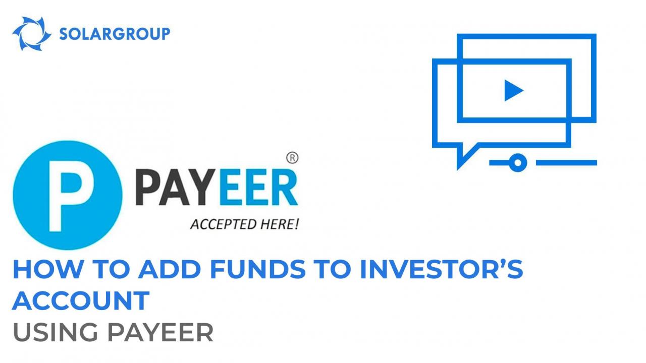 To help the investor: manual for adding funds to the main account using Payeer