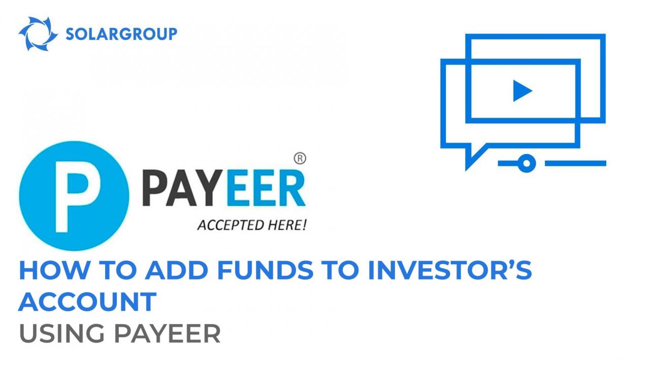 To help the investor: manual for adding funds to the main account using Payeer