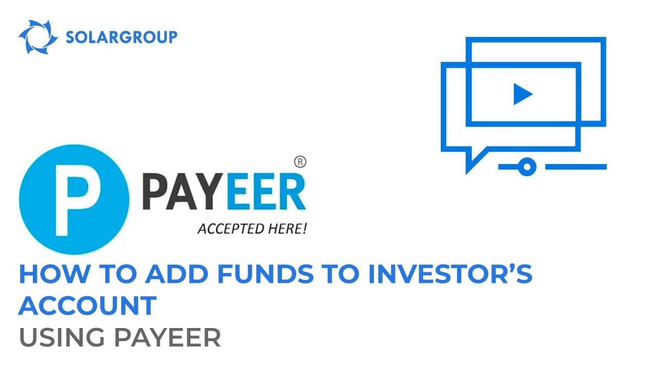 To help the investor: manual for adding funds to the main account using Payeer