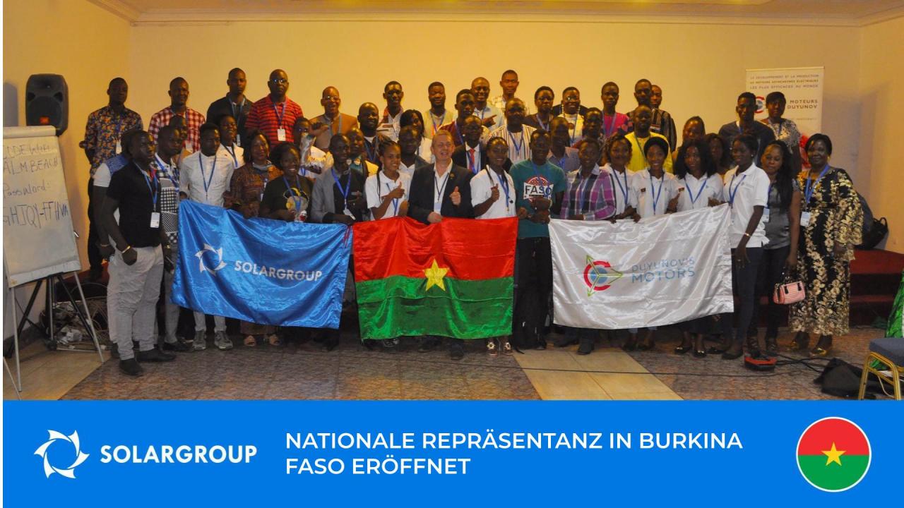 Die nationale Repräsentanz SOLARGROUP in Burkina Faso eröffnet