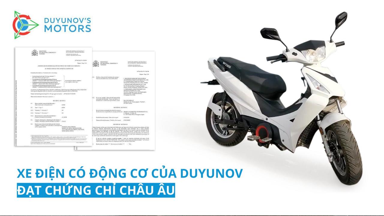 Xe điện có động cơ của Duyunov đạt chứng chỉ châu Âu