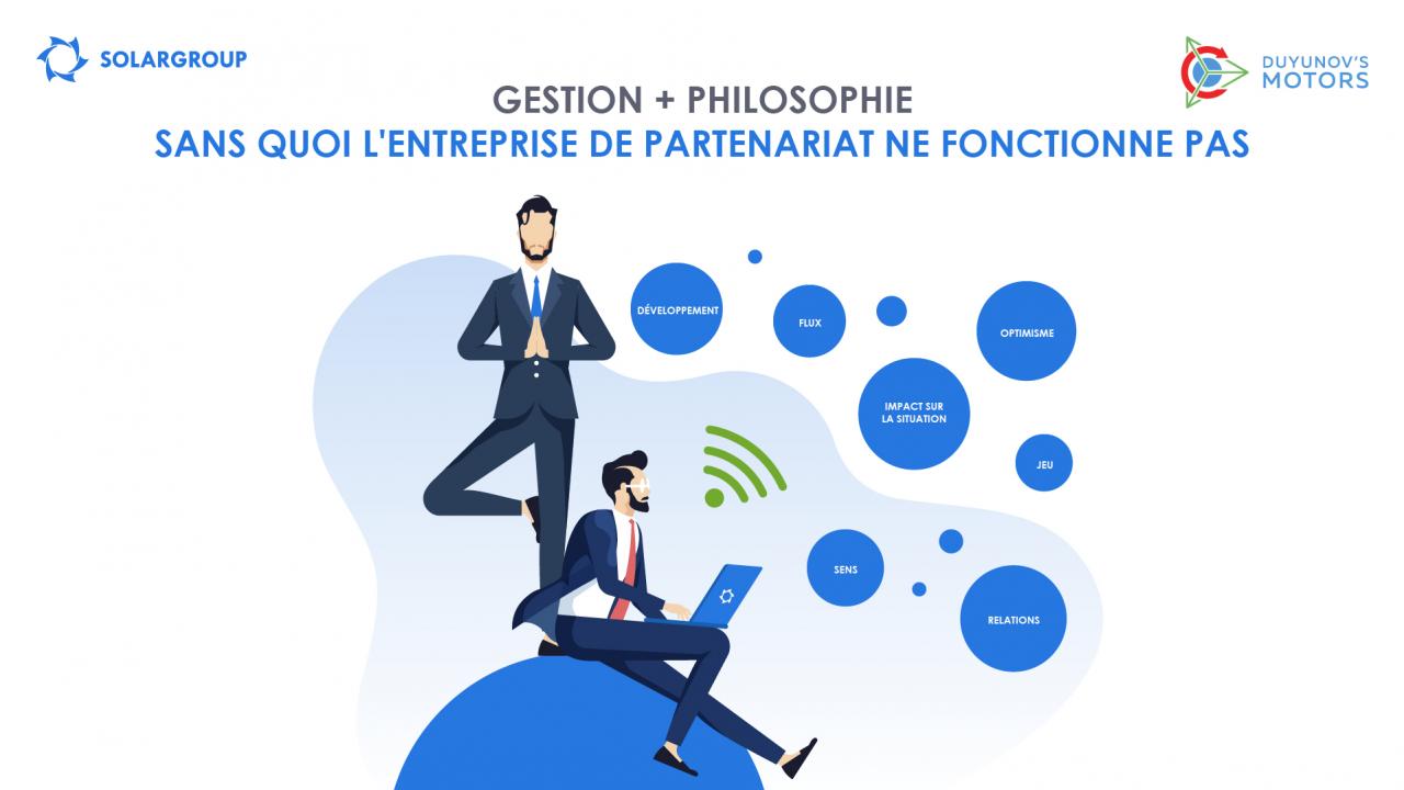 Gestion + Philosophie: sans quoi l'entreprise de partenariat NE fonctionne PAS