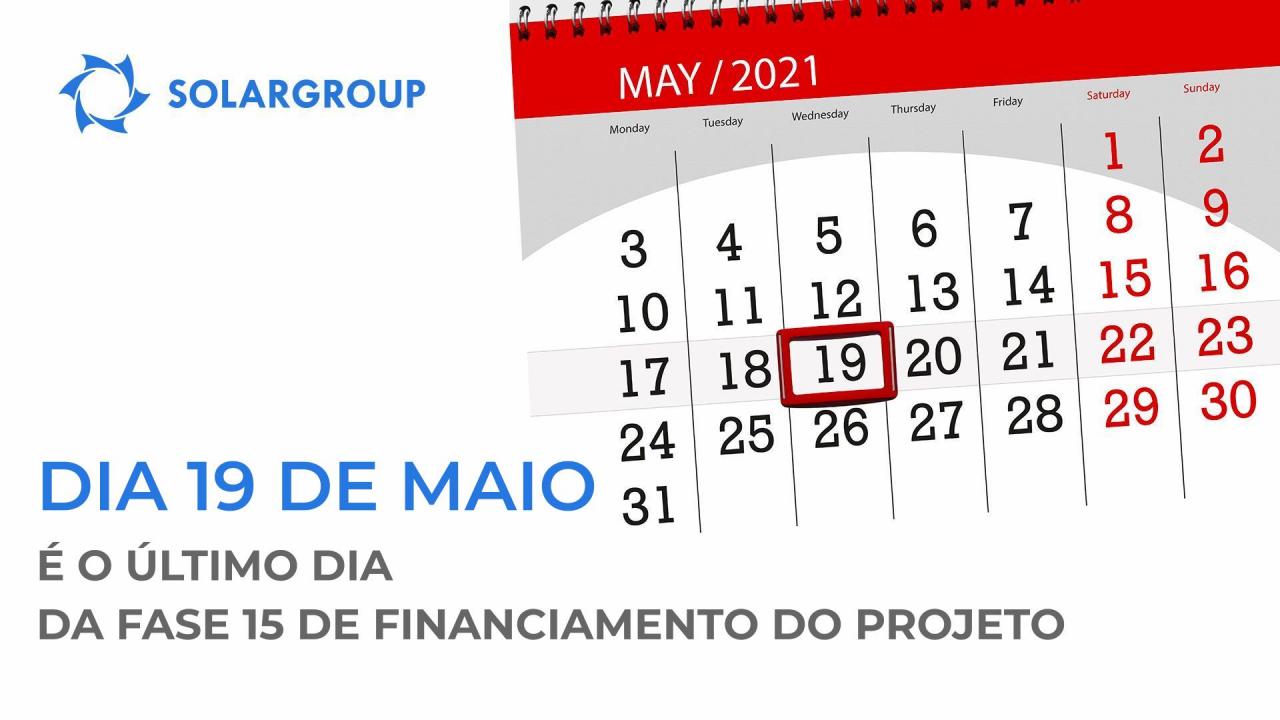 O dia 19 de maio marcará o fim da fase 15 de financiamento do projeto "Duyunov's motors"