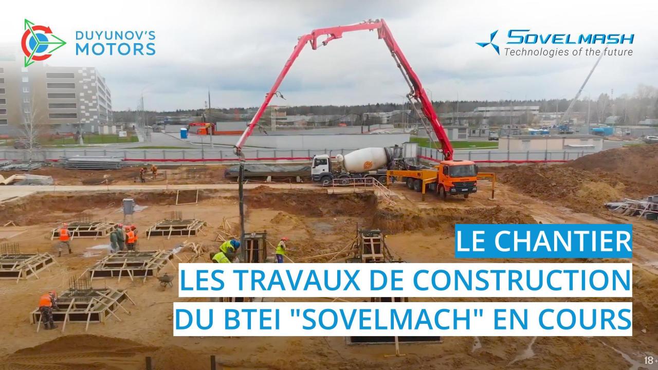 Nouvelles du chantier: travaux en cours sur la construction du BTEI "Sovelmach"