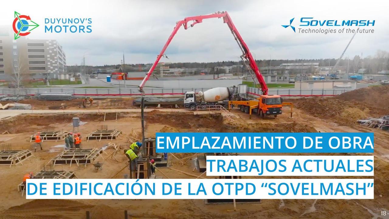 Noticias desde el emplazamiento de obra: realización de los actuales trabajos de edificación de la OTPD "Sovelmash"