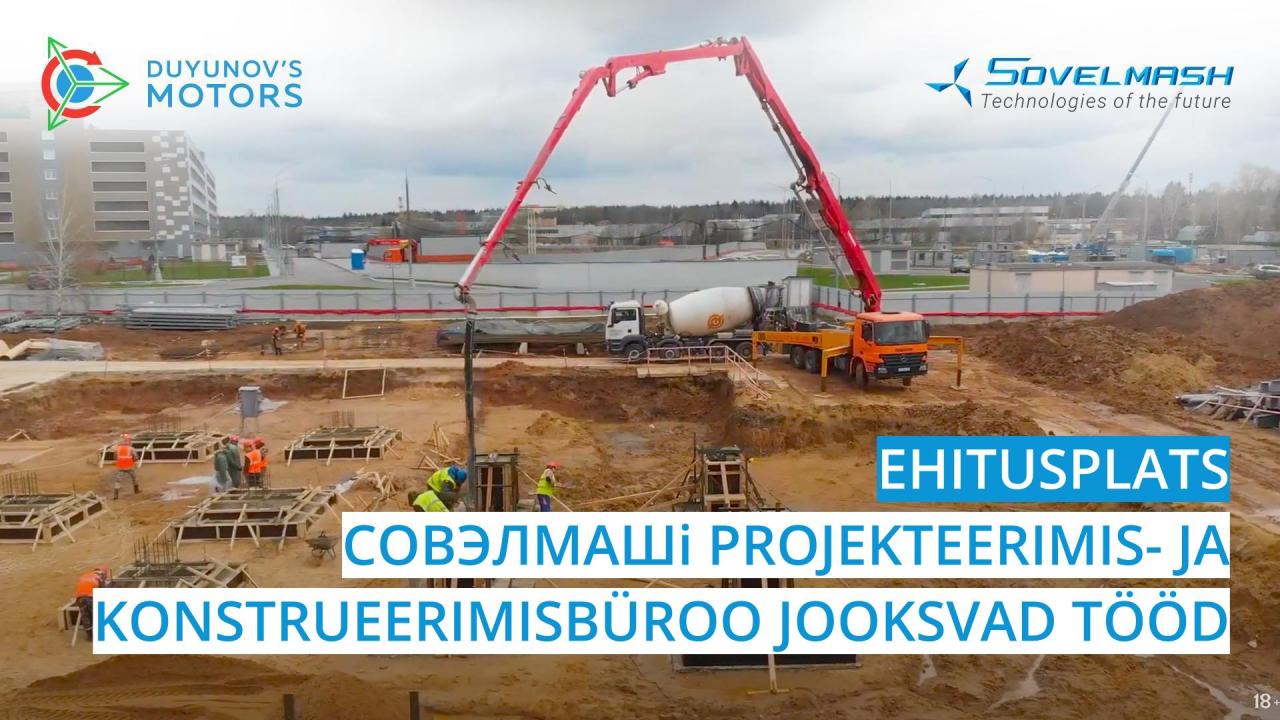 Uudised ehitusplatsilt: Совэлмашi projekteerimis- js konstrueerimisbüroo jooksvad ehitustööd