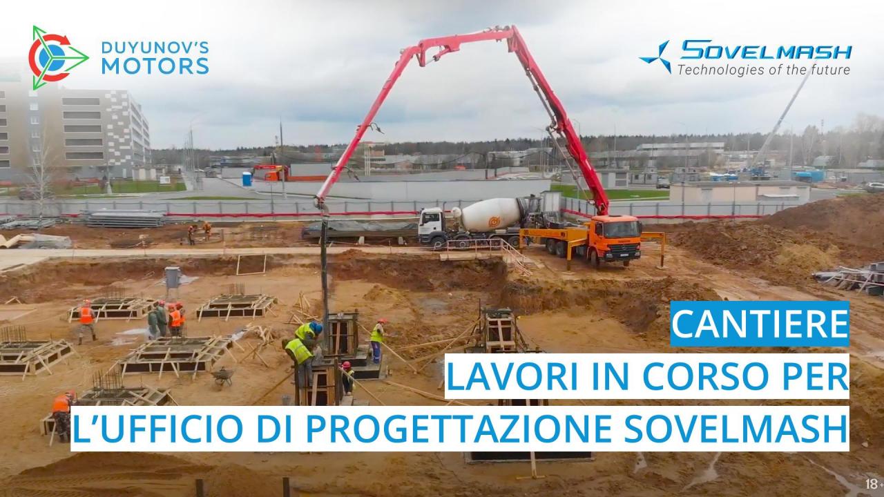 Notizie dal cantiere: lavori in corso per la costruzione dell'ufficio di progettazione e costruzione Sovelmash