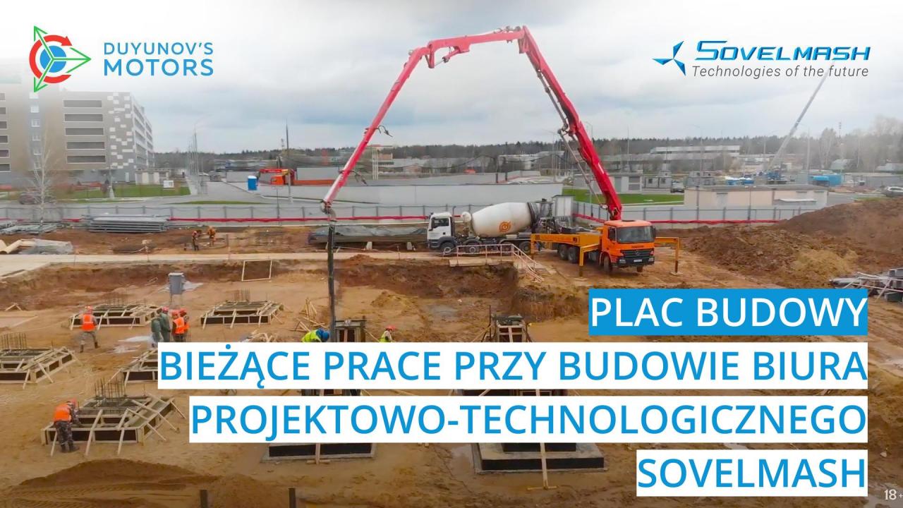 Wiadomości z placu budowy: bieżące prace przy budowie biura projektowo-technologicznego Sovelmash