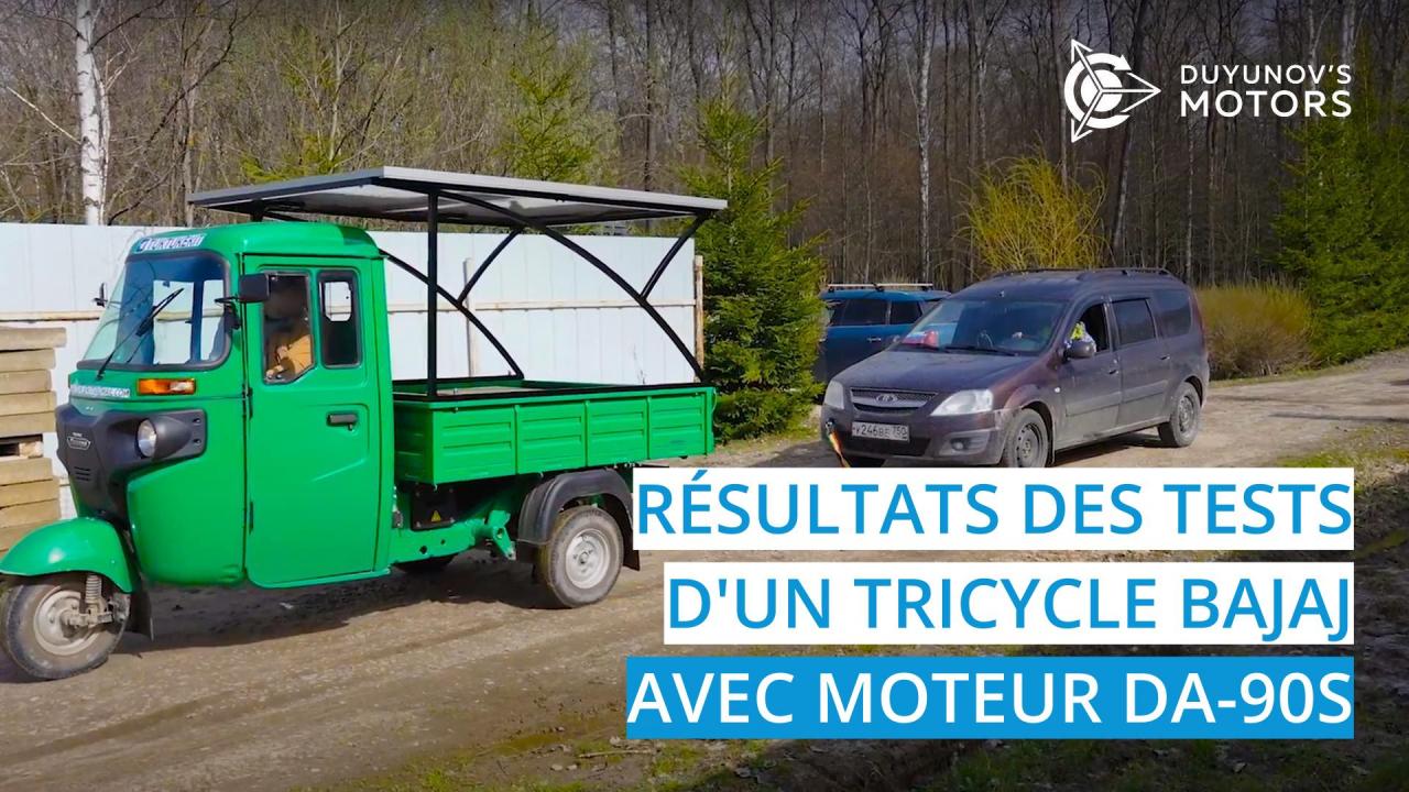 Résultats des tests d'un tricycle modernisé avec un moteur DA-90S