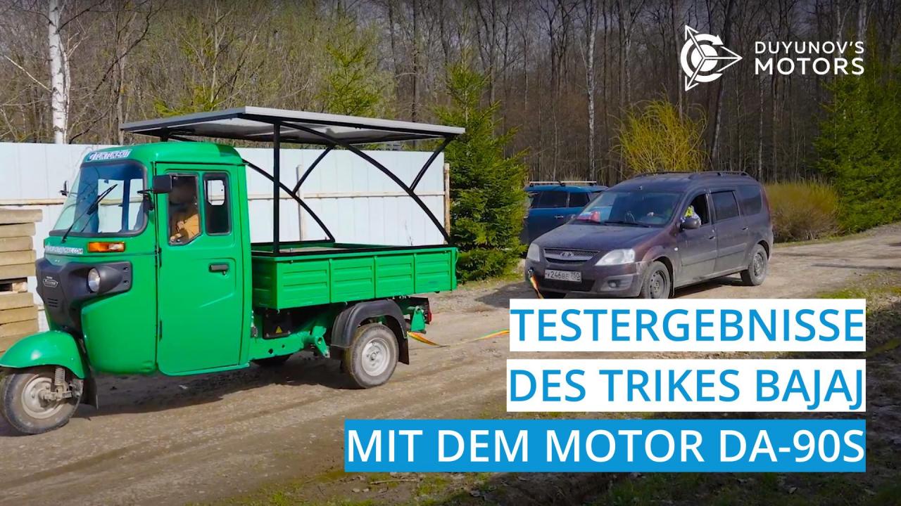 Testergebnisse des modernisierten Trikes mit dem Motor DA-90S