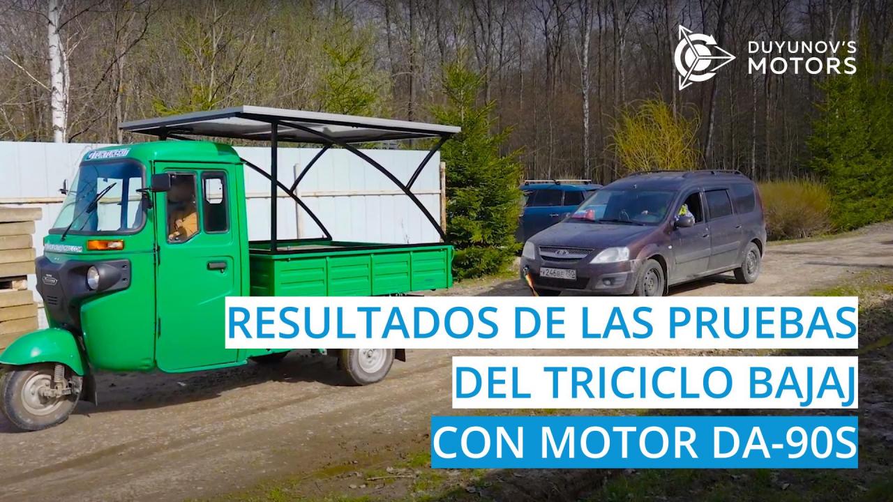 Resultados de las pruebas del triciclo modernizado con el motor DA-90S