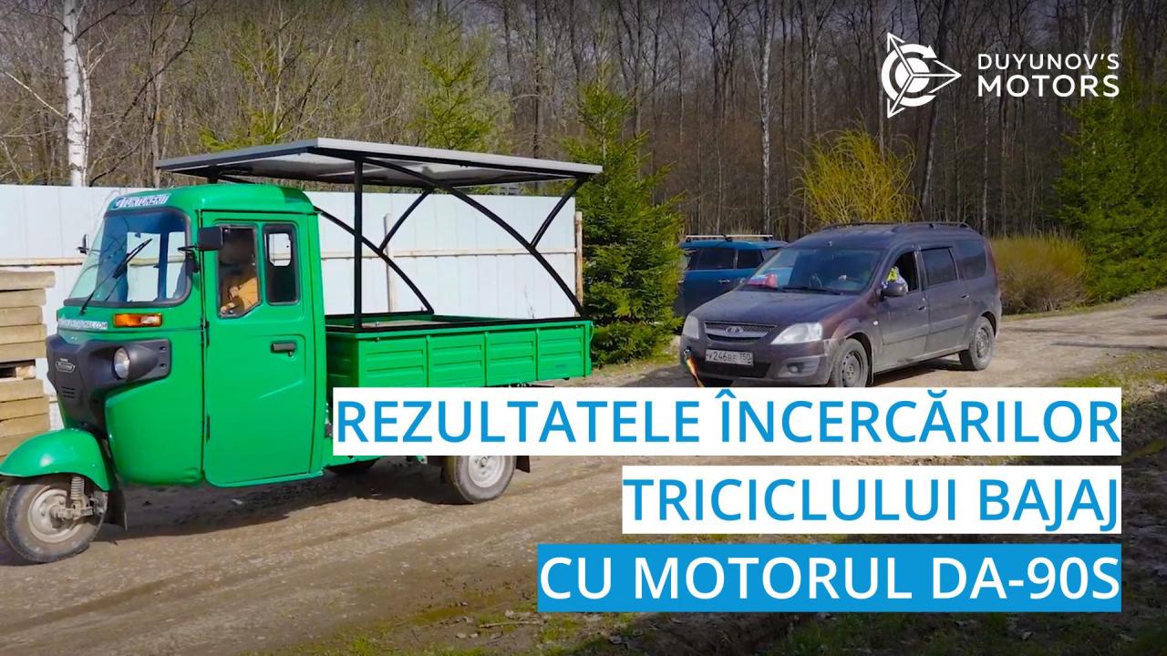 Rezultatele încercărilor triciclului modernizat cu motorul DA-90S