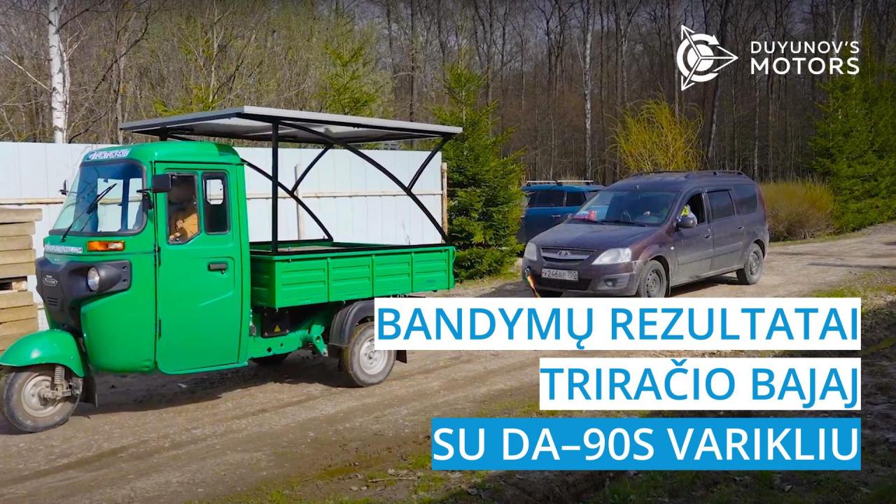 Modernizuoto triračio su DA–90S varikliu bandymų rezultatai