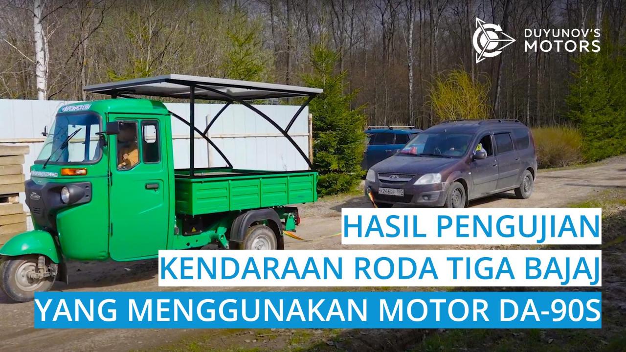 Hasil pengujian kendaraan roda tiga yang dimodernisasi menggunakan motor DA-90S