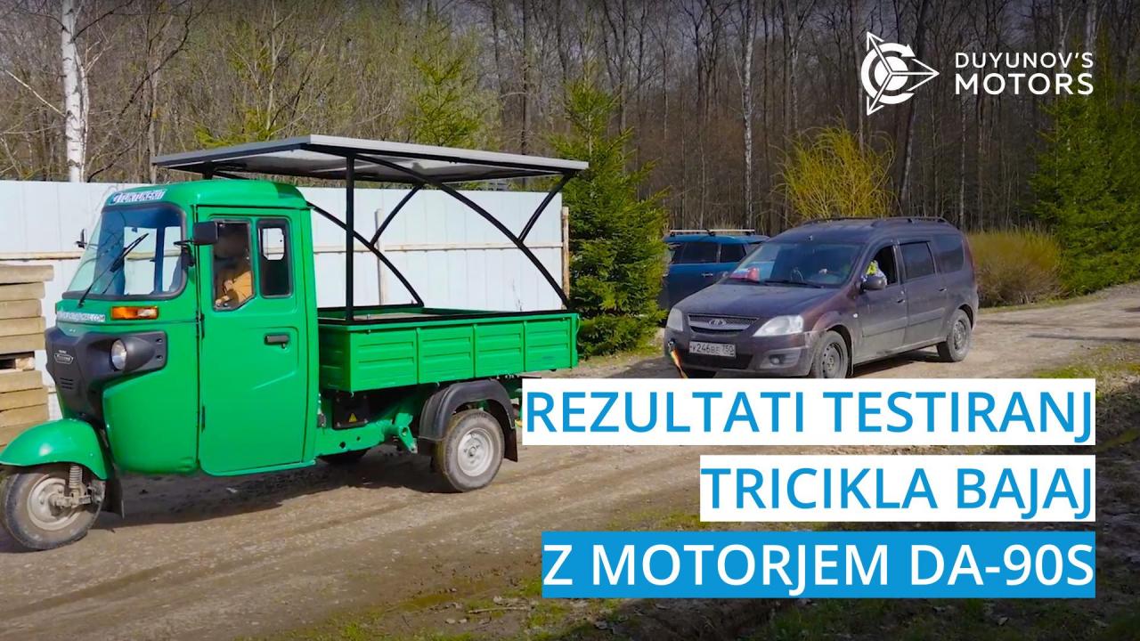 Rezultati testiranj moderniziranega tricikla z motorjem DA-90S