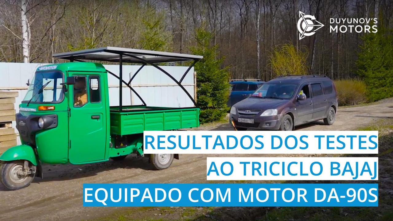 Resultados dos testes ao triciclo modernizado com motor DA-90S