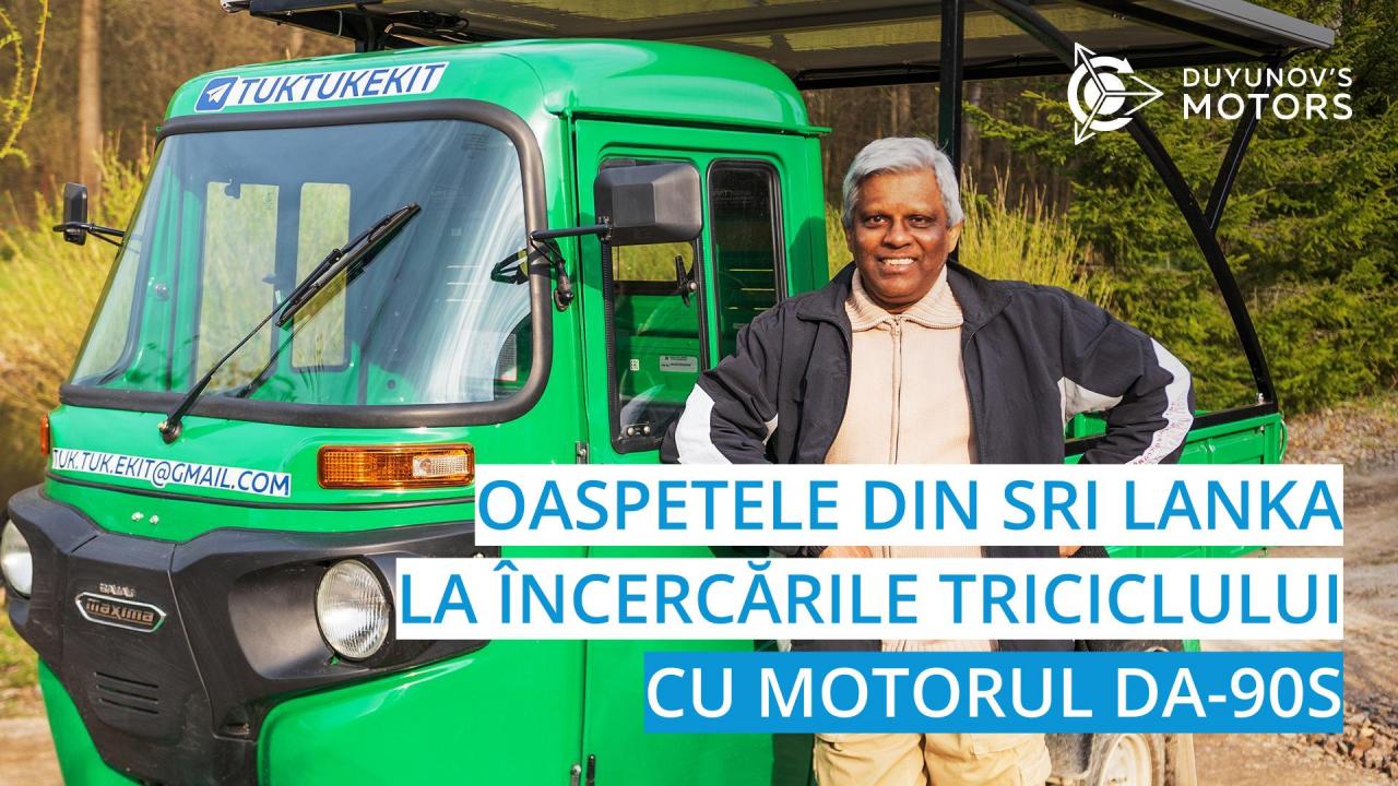 Oaspetele din Sri Lanka la încercările triciclului cu motorul DA-90S