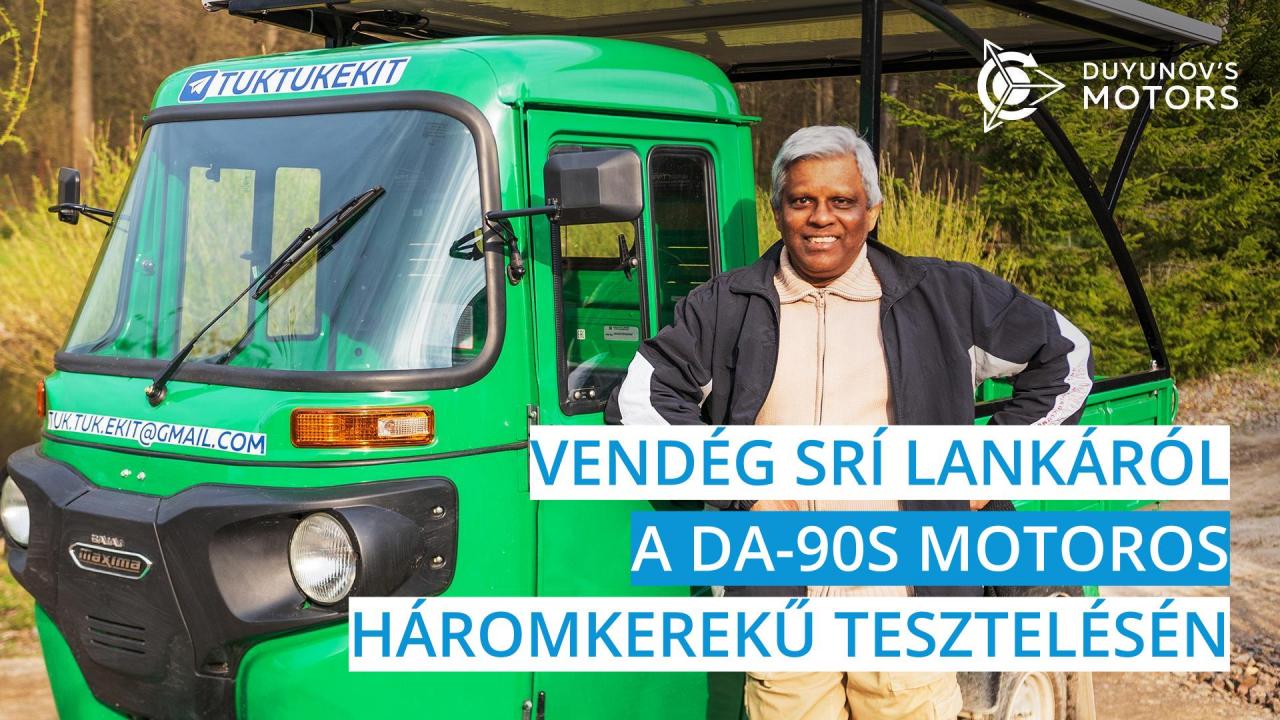 Vendég Srí Lankáról a DA-90S motoros háromkerekű tesztelésén