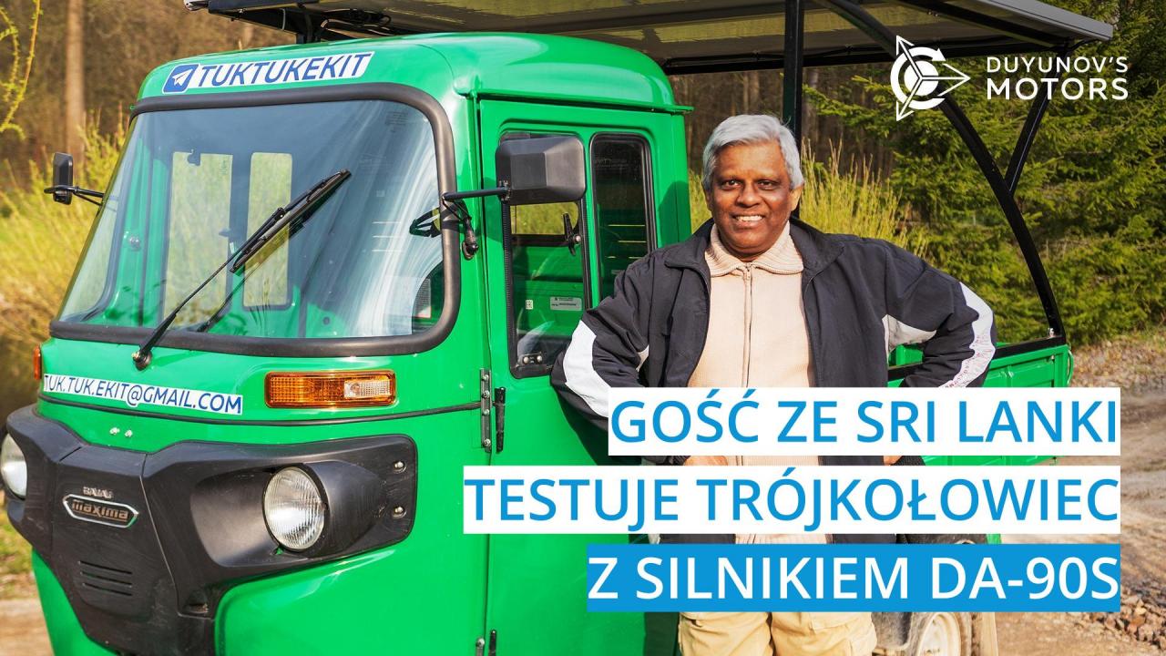 Gość ze Sri Lanki testuje trójkołowiec z silnikiem DA-90S