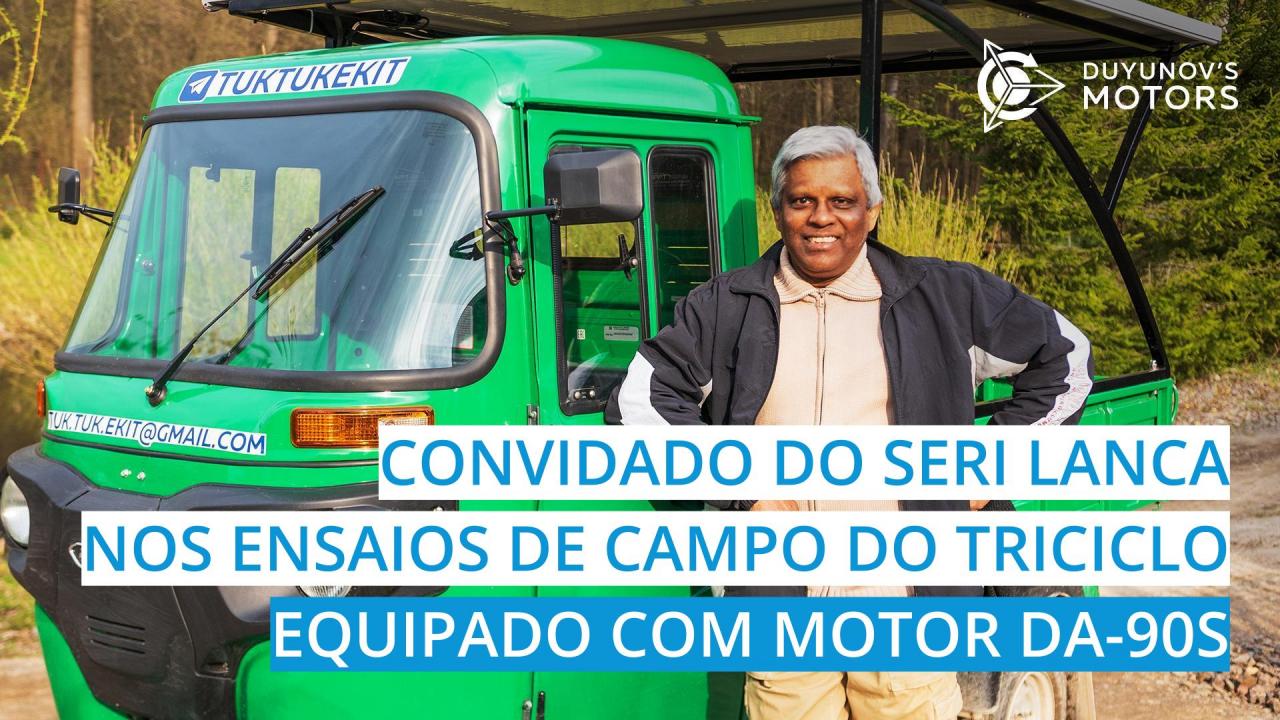 Convidado do Seri Lanca nos ensaios de campo do triciclo equipado com motor DA-90S