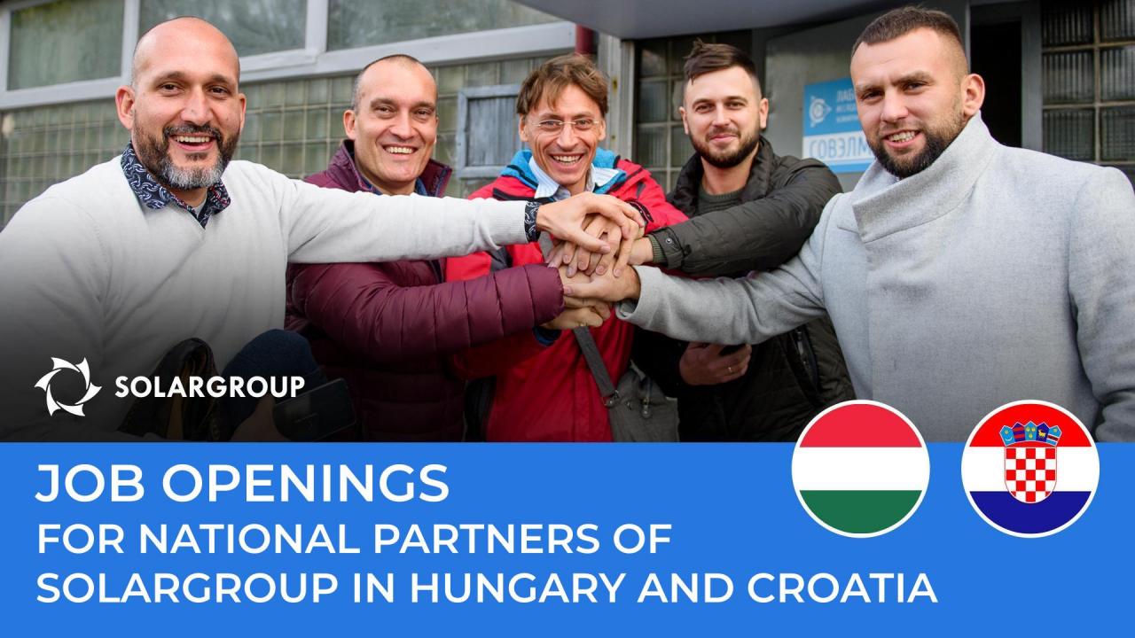 Job openings for SOLARGROUP's national partners in Hungary and Croatia