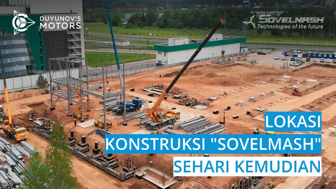 Lokasi konstruksi "Sovelmash"  sehari kemudian