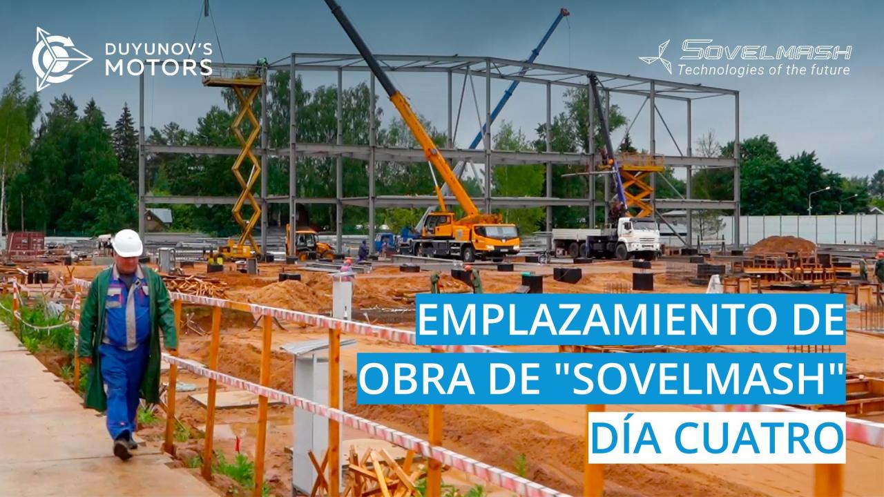 Emplazamiento de obra de "Sovelmash" / Día cuatro