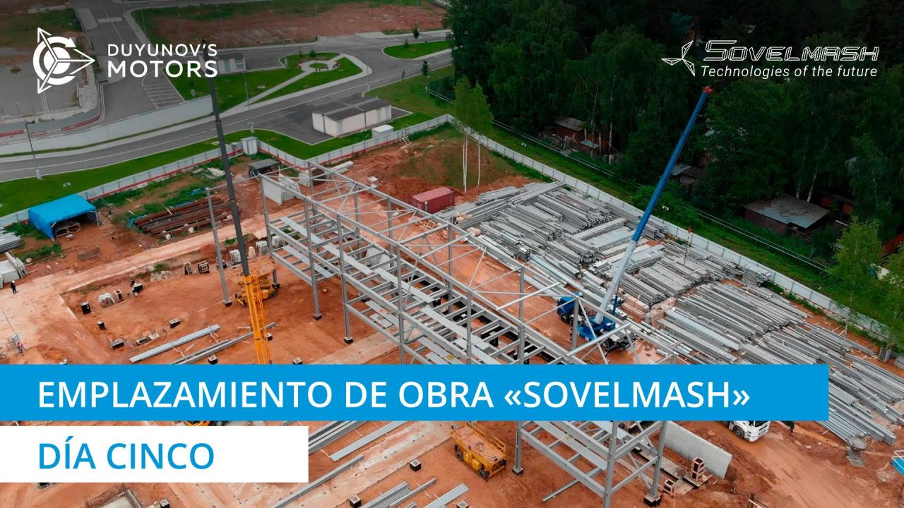 Emplazamiento de obra de "Sovelmash" / Día cinco