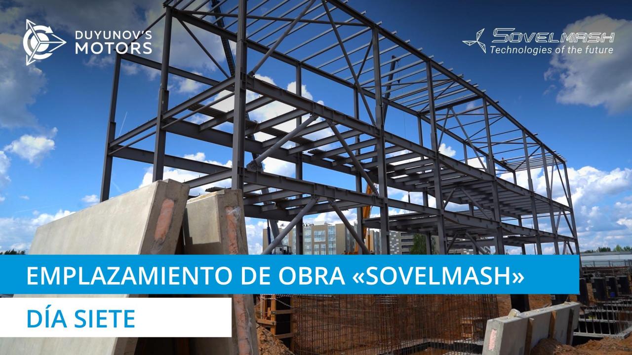 Emplazamiento de obra de "Sovelmash" / Día siete