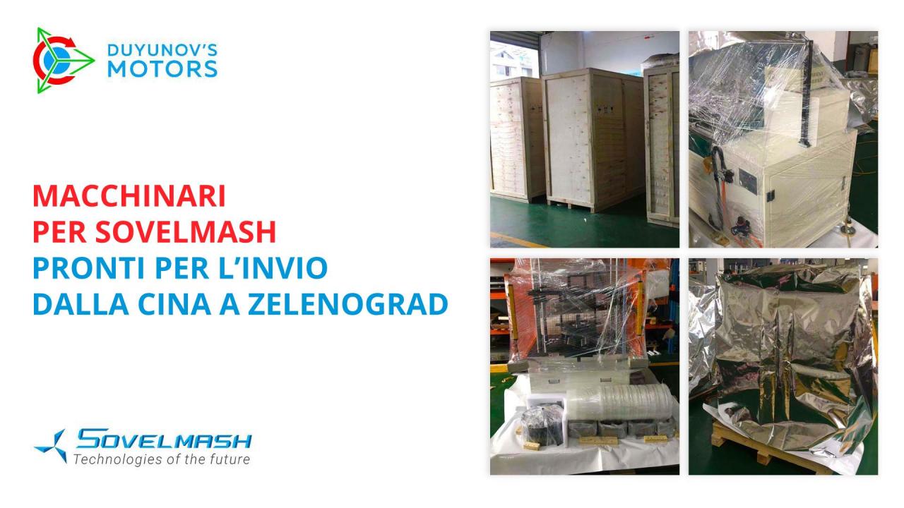 I macchinari per la linea automatizzata Sovelmash sono pronti per l'invio a Zelenograd