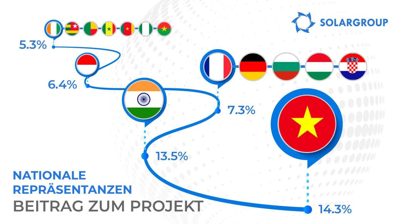 Nationale Repräsentanzen von SOLARGROUP: repräsentative Statistik