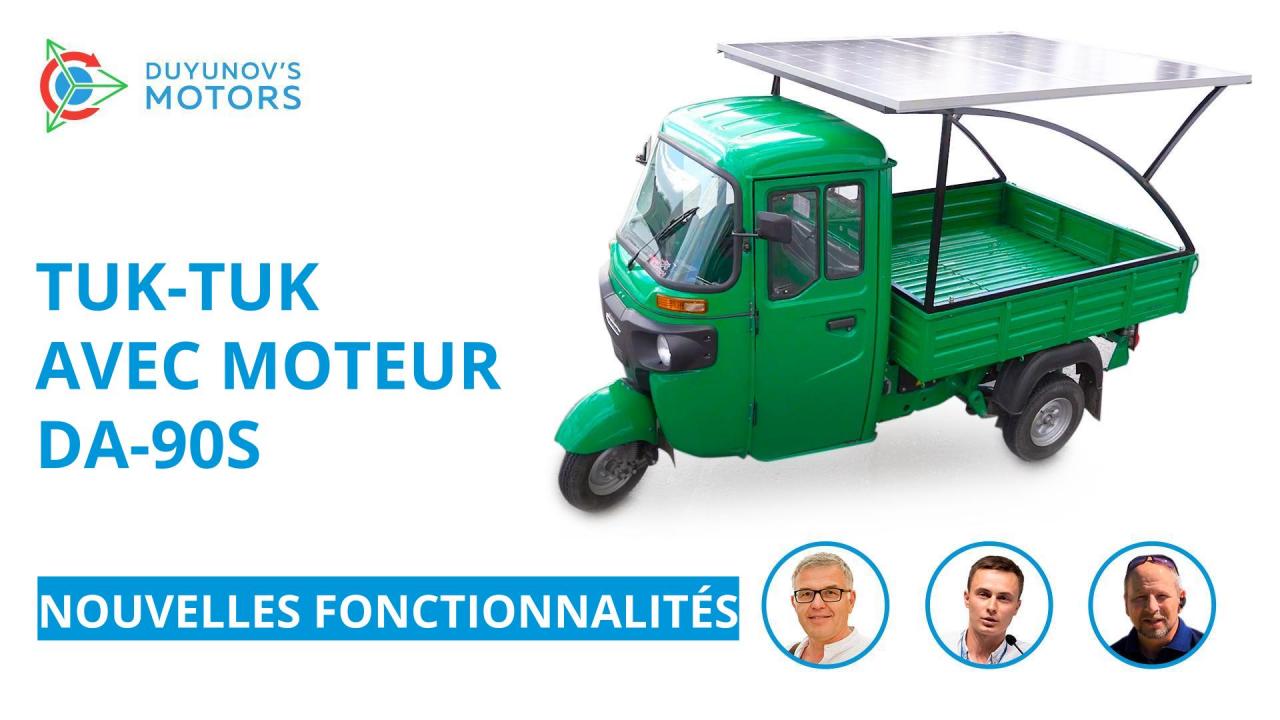 Nouveaux panneaux solaires pour tuk-tuk avec moteur DA-90S