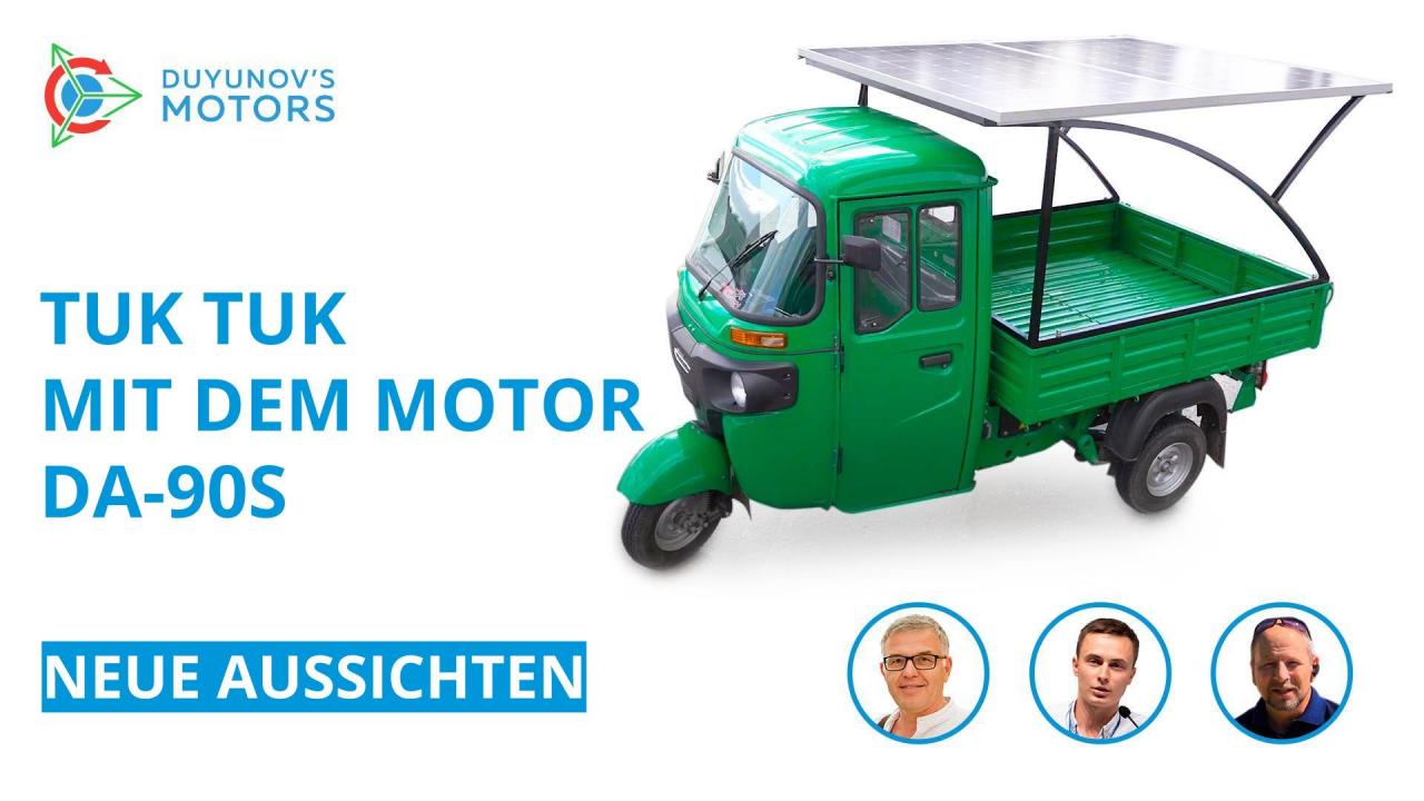 Neue Solarzellen für das Tuk Tuk mit dem Motor DA-90S