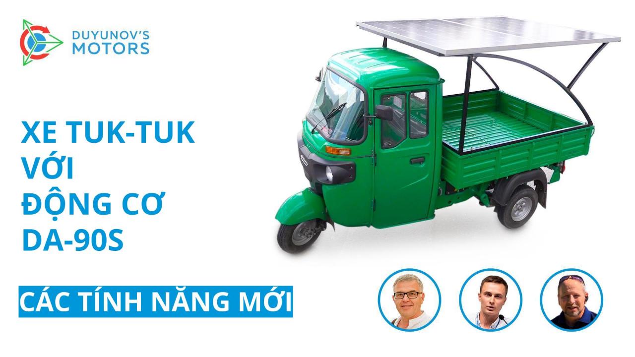 Các tấm pin mặt trời mới cho xe tuk-tuk với động cơ DA-90S