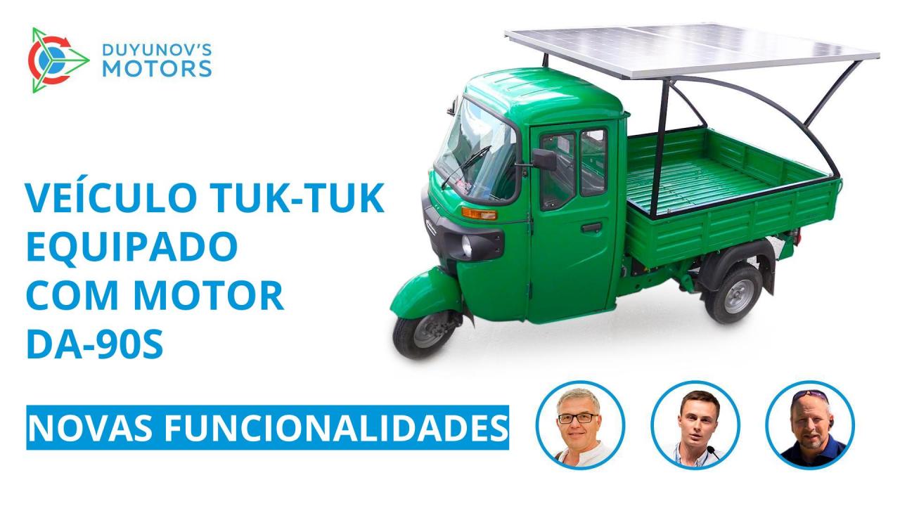 Novos painéis solares para o veículo tuk-tuk com motor DA-90S