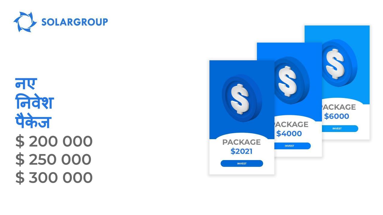 नए निवेश पैकेज: 200, 250 और 300 हजार dollars
