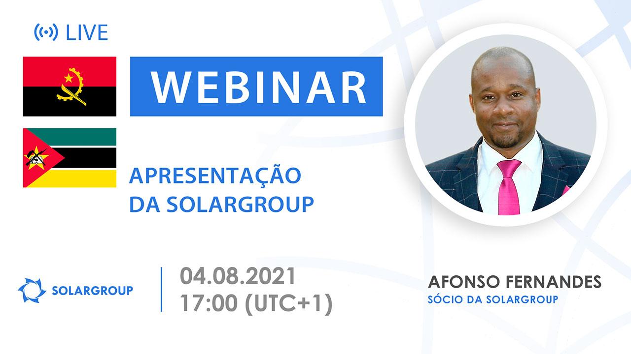 Mozambique / Angola. Apresentação da empresa financeira à escala internacional SOLARGROUP