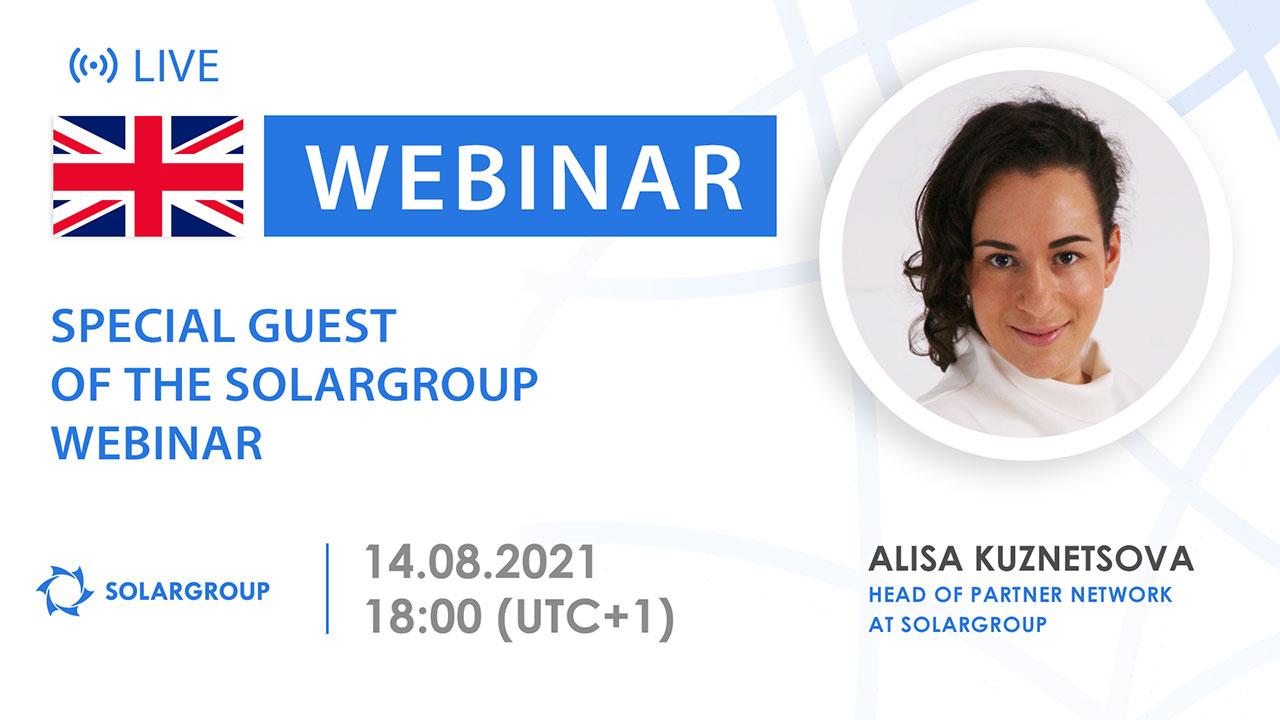 English. Special guest of the SOLARGROUP webinar