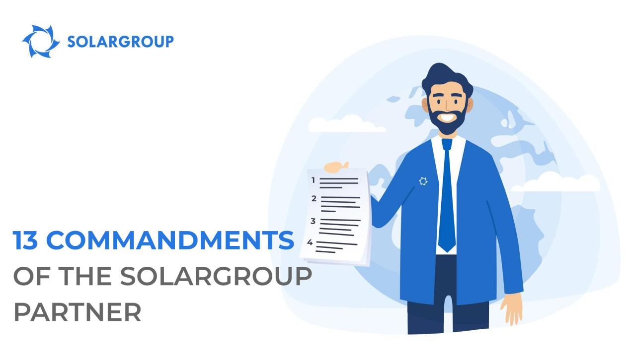 13 commandments of the SOLARGROUP partner