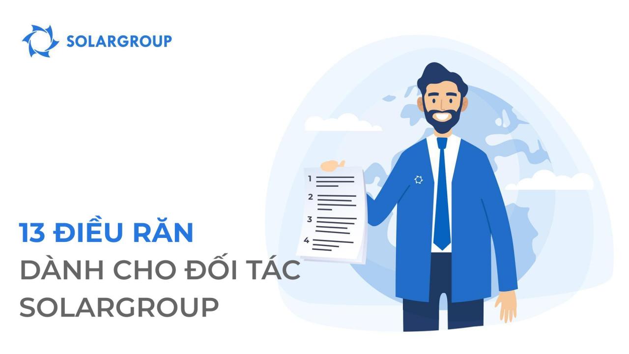 13 điều răn dành cho đối tác SOLARGROUP