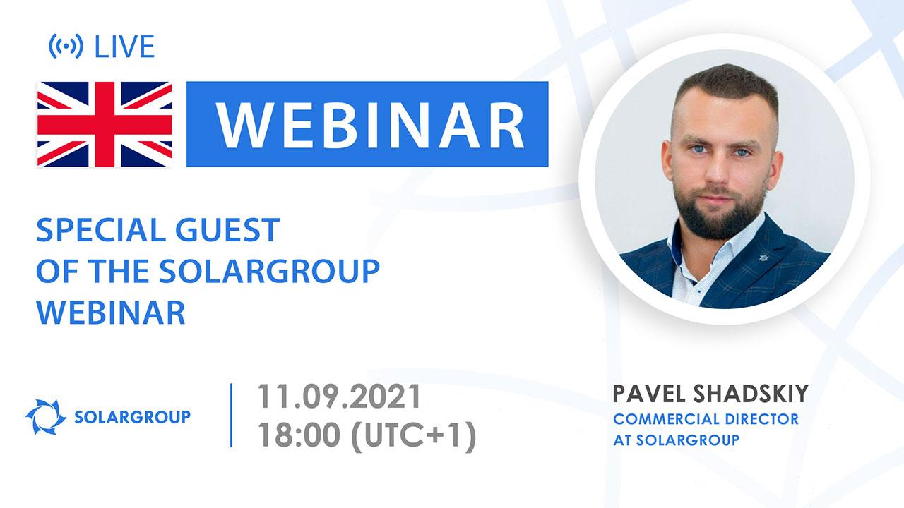 English. Special guest of the SOLARGROUP webinar