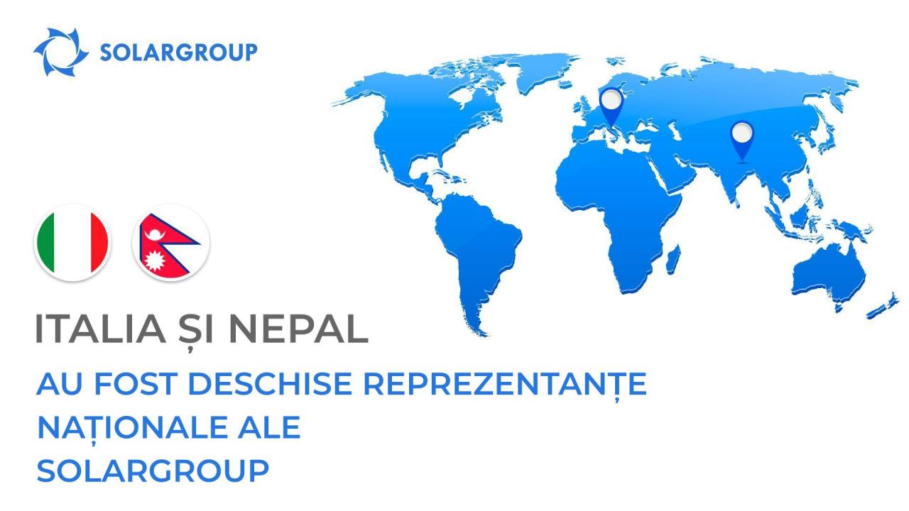 Reprezentanțele naționale ale SOLARGROUP în Italia și Nepal au fost deschise