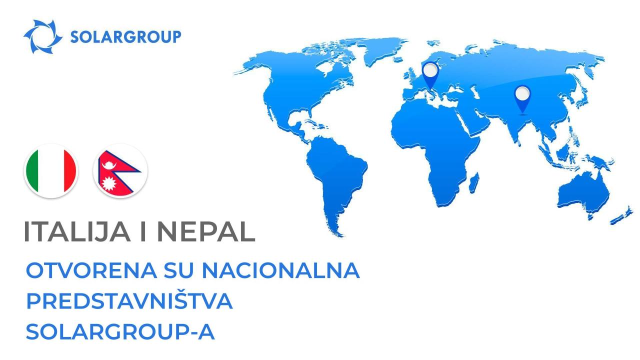 Otvorena su nacionalna predstavništva SOLARGROUP-a u Italiji i Nepalu