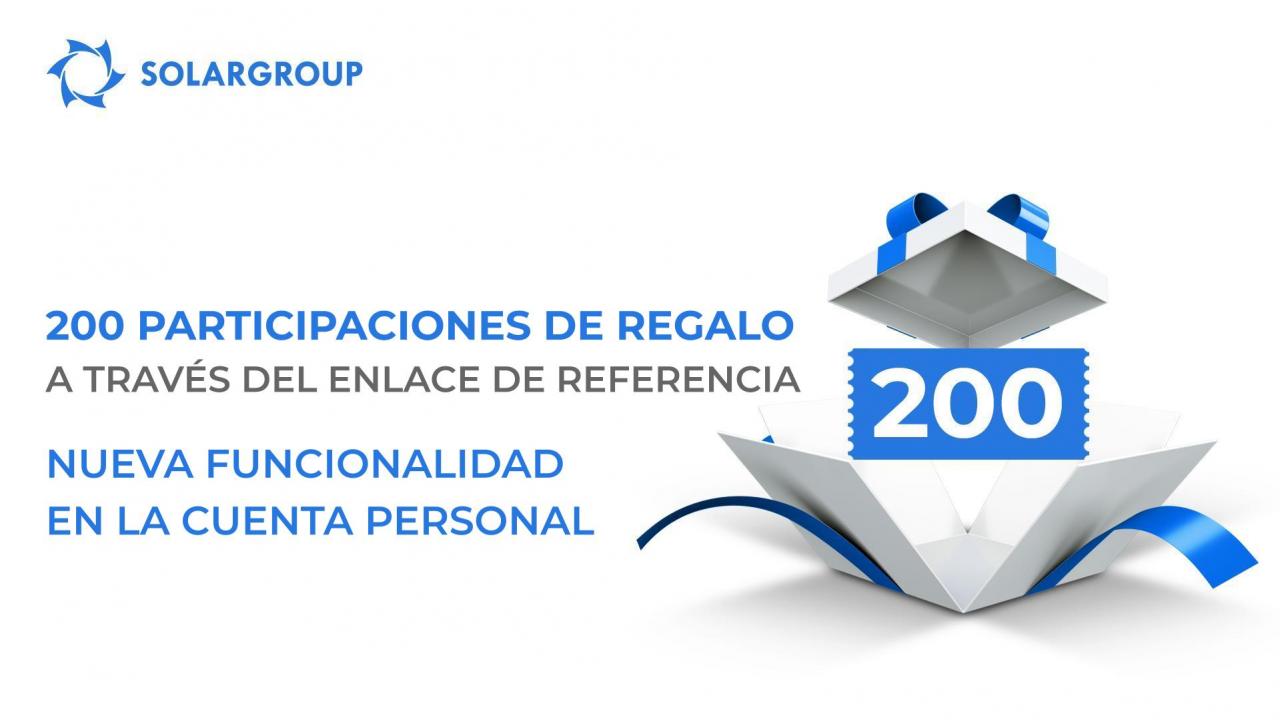 Incluye un regalo de 200 participaciones en el enlace de referencia: nueva funcionalidad en la cuenta personal