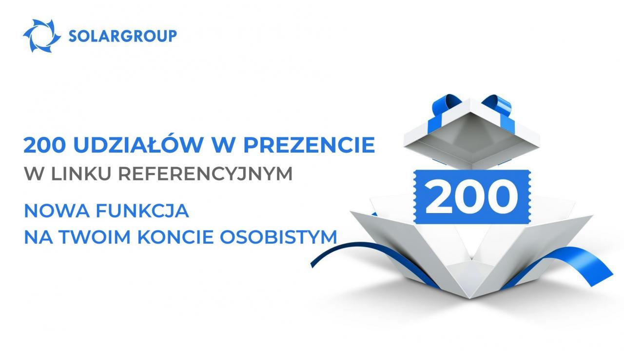 Dołącz prezent w postaci 200 udziałów w swoim linku referencyjnym: nowa funkcja na Twoim koncie osobistym