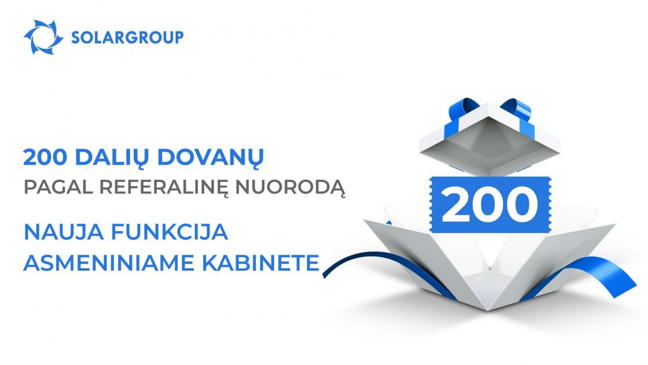 Įjunk 200 dalių dovaną į referalinę nuorodą: nauja funkcija asmeniniame kabinete