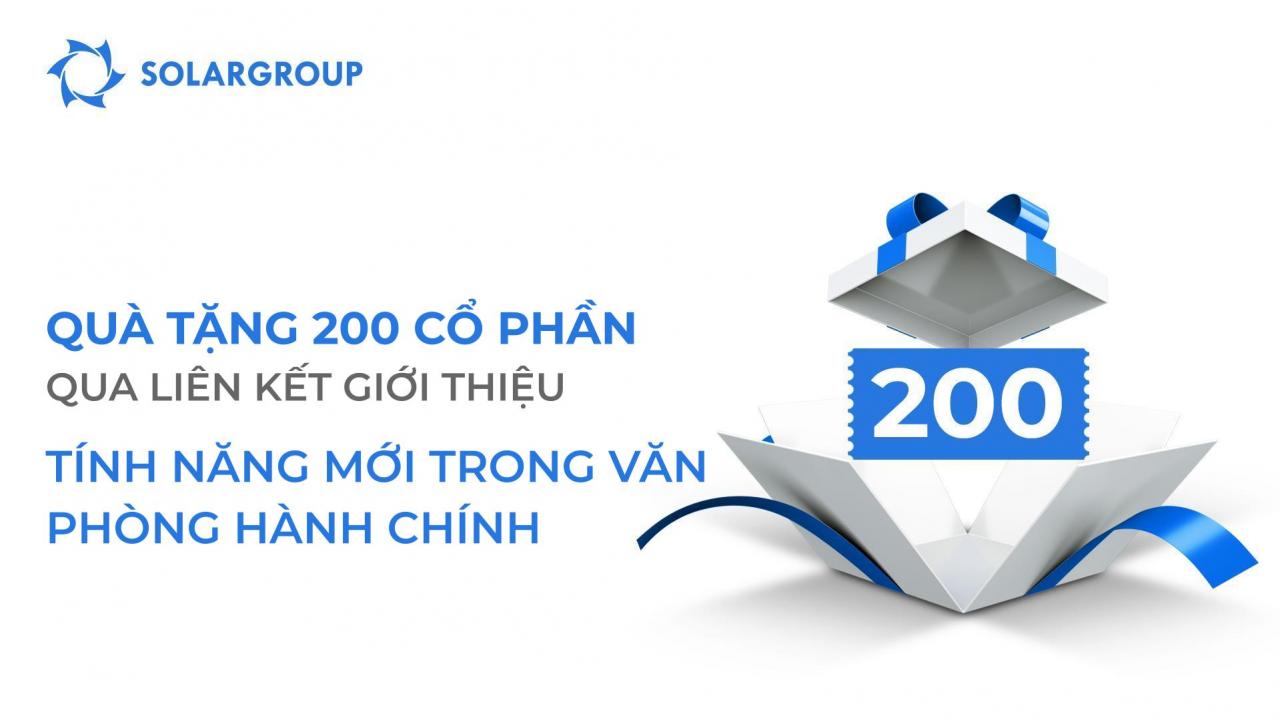 Bao gồm quà tặng 200 cổ phần trong liên kết giới thiệu: tính năng mới trong văn phòng hành chính