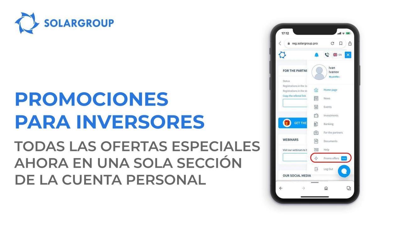 Todas las promociones para los inversores en un solo lugar: nueva sección "Promociones para inversores" en la cuenta personal